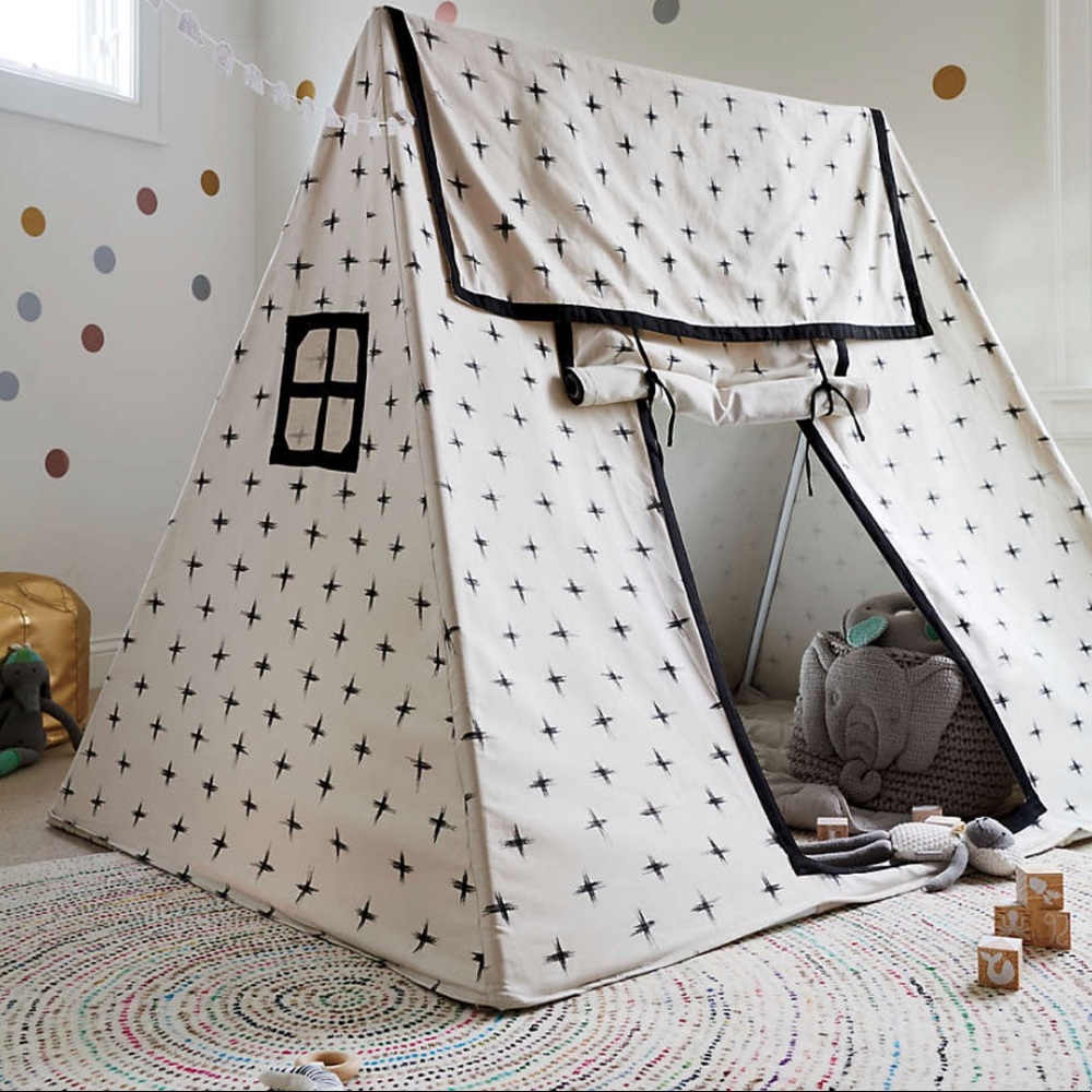 Crate&Barrel Cream Tent with Black Star Design